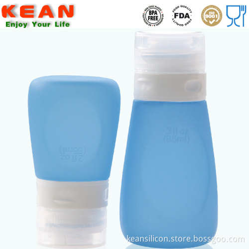 outdoor usage reusable portable silicone travel bottle/ cosmetic travel bottle set